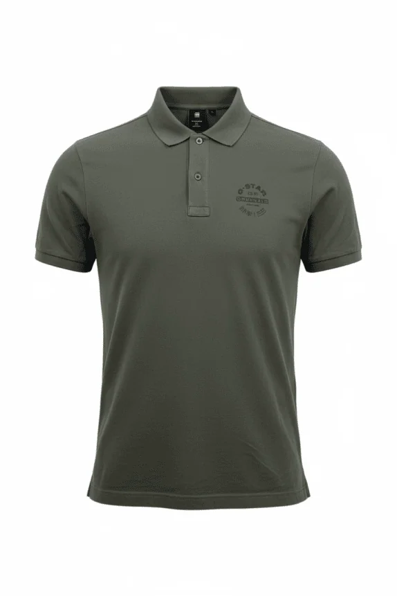 G-Star RAW Polo Μπλούζα Casual Originals Logo γκρι Ανδρικό M