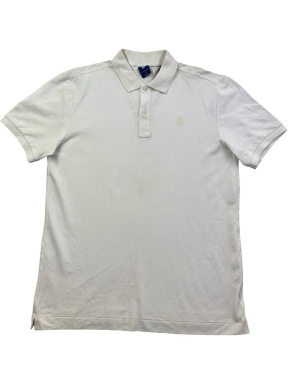G STAR RAW POLO SHIRT MINIMAL OFF WHITE MEN PRE OWNED L