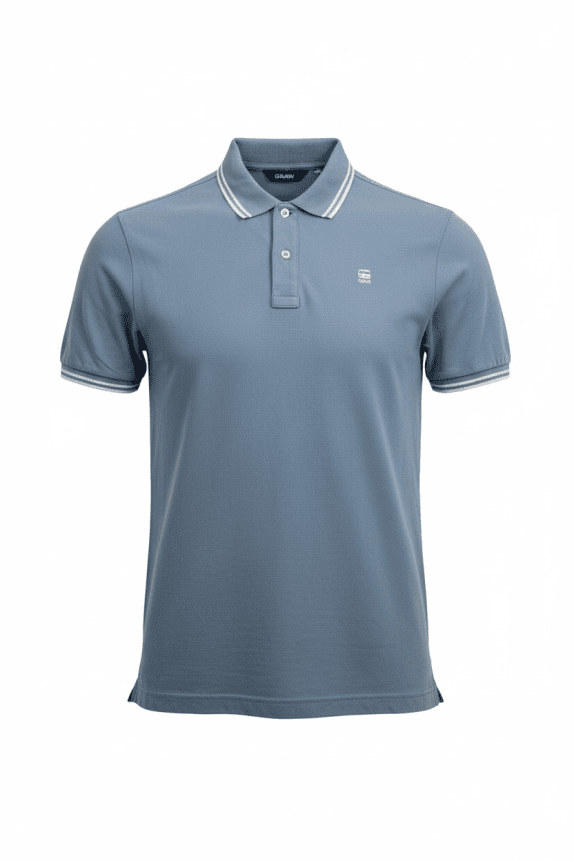 G-Star Raw Light Blue Polo Shirt With Striped Details Men’s L