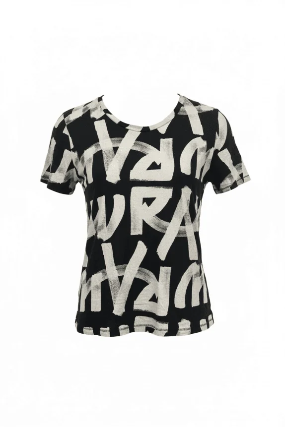 G-Star Raw T-Shirt All Over Print Logo Μαύρο Γυναικείο Medium