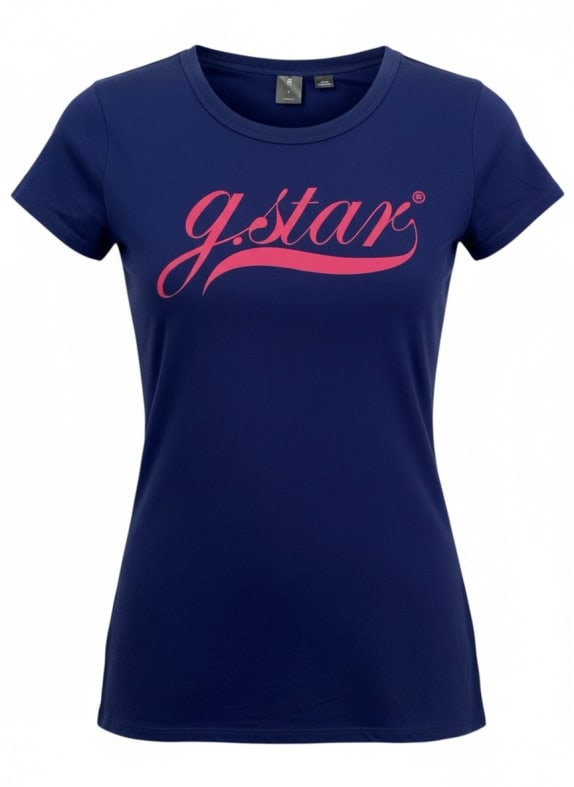 G-Star Raw T-Shirt con logo blu da donna M