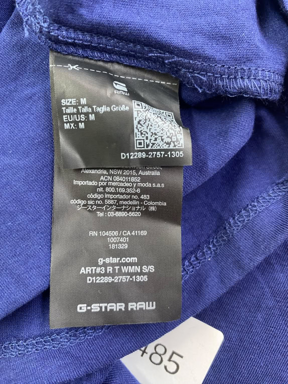 G-Star Raw T-Shirt con logo blu da donna M