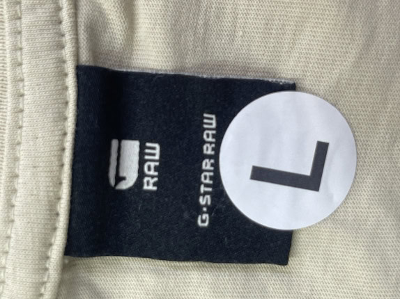 G STAR RAW T SHIRT MINIMAL BEIGE MEN PRE OWNED L