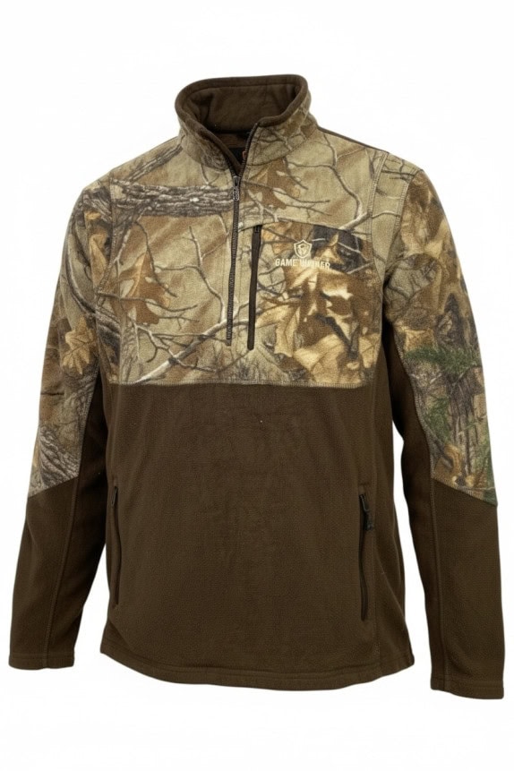 GAME WINNER PILE HALF ZIP CAMO MARRONE UOMO PRE OWNED S