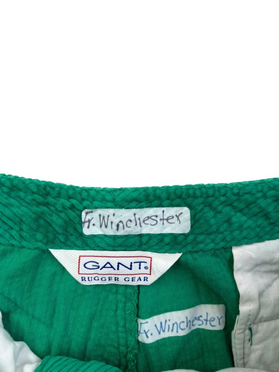 GANT Pantaloni in velluto a coste vintage verdi da uomo XL pre-owned