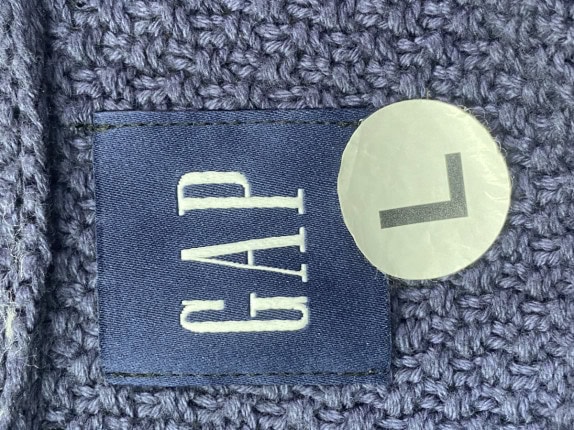 GANT KNIT JUMPER MINIMAL NAVY WHITE MEN PRE OWNED L
