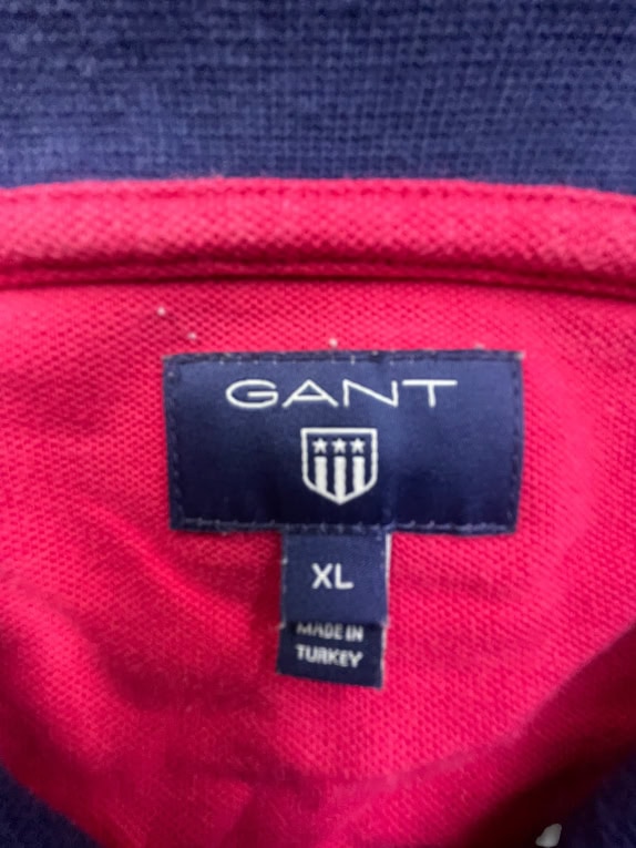 GANT Polo a righe con logo classico blu da uomo XL