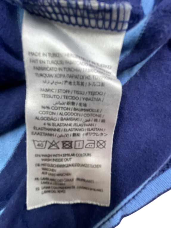 GANT Polo a righe con logo classico blu da uomo XL
