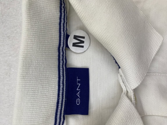 GANT POLO SHIRT MINIMAL WHITE MEN PRE OWNED M
