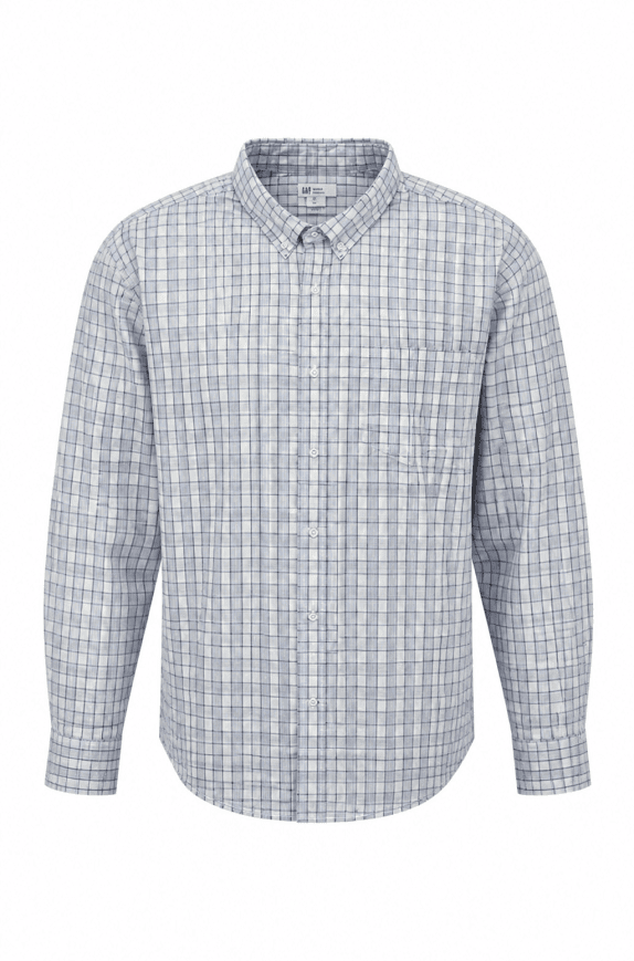 GAP ΠΟΥΚΑΜΙΣΟ CHECKED ΜΠΛΕ ΑΝΔΡΙΚΟ PRE OWNED L