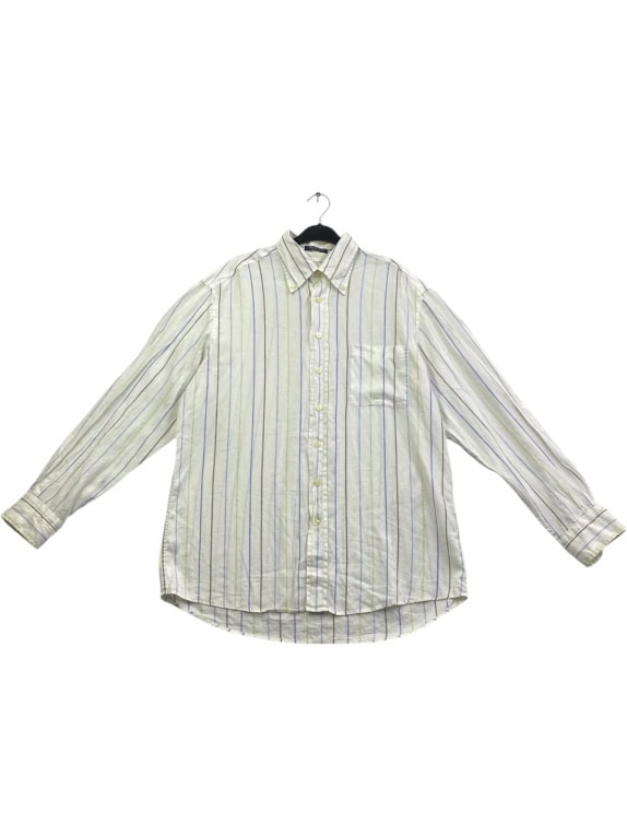 GANT ΠΟΥΚΑΜΙΣΟ ΛΙΝΟ "KEY WEST LINEN" ΡΙΓΕ ΛΕΥΚΟ/ΠOΛΥΧΡΩΜΟ ΑΝΔΡΙΚΟ L
