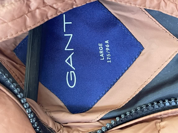 GANT PUFFER JACKET MINIMAL BROWN MEN PRE OWNED L
