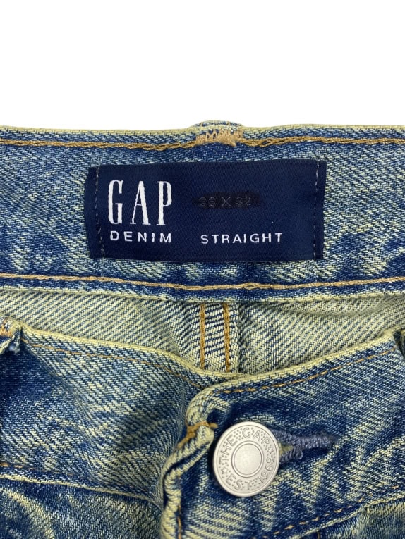 GAP Denim Τζιν Παντελόνι Straight Vintage Wash Μπλε Ανδρικό Μέγεθος 36x32 (L)