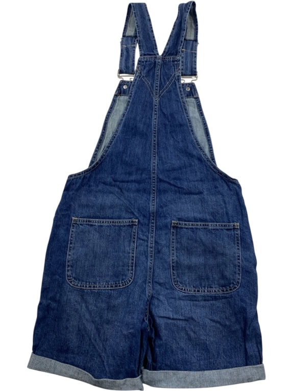 GAP DENIM Vintage Overall Shorts with Logo Blue Women’s XS