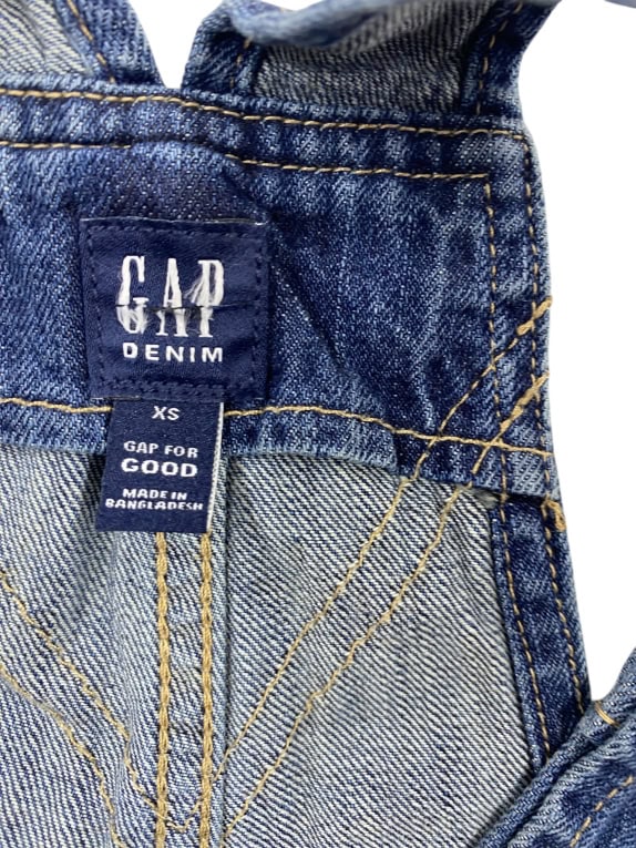 GAP DENIM Vintage Overall Shorts with Logo Blue Women’s XS