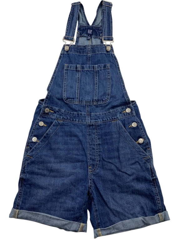 GAP DENIM Vintage Overall Shorts with Logo Blue Women’s XS