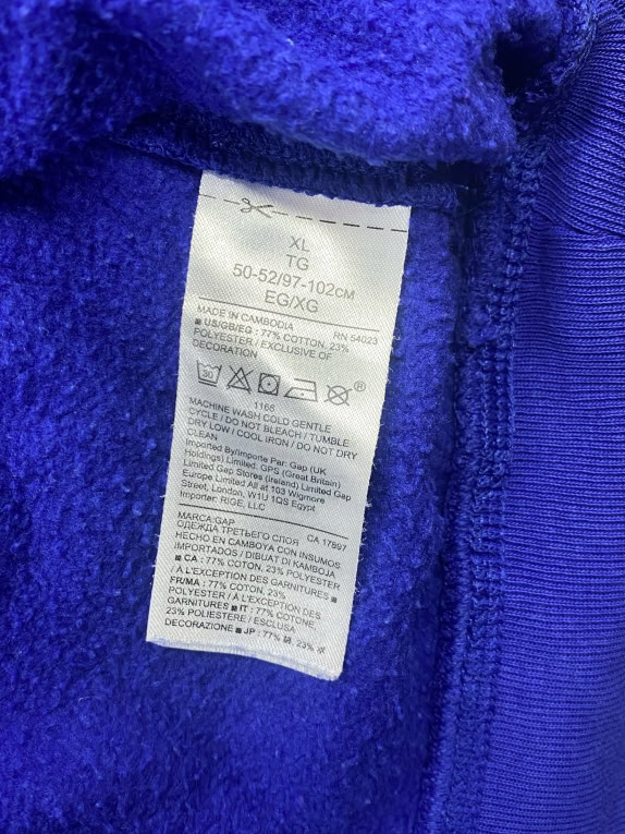 GAP SWEATSHIRT VINTAGE STYLE BIG LOGO BLUE MEN'S XL