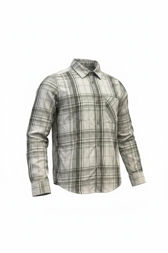GAP PLAID SHIRT CLASSIC GREY MENS PRE OWNED M