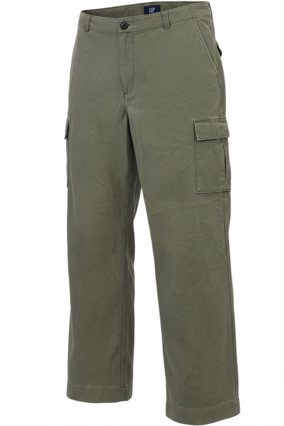 GAP CARGO PANTS UTILITY OLIVE UNISEX PRE OWNED S