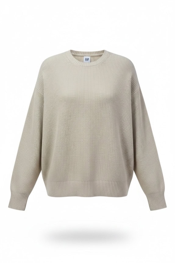 GAP MAGLIONE GIROCOLLO MINIMAL CREMA UNISEX PRE OWNED S