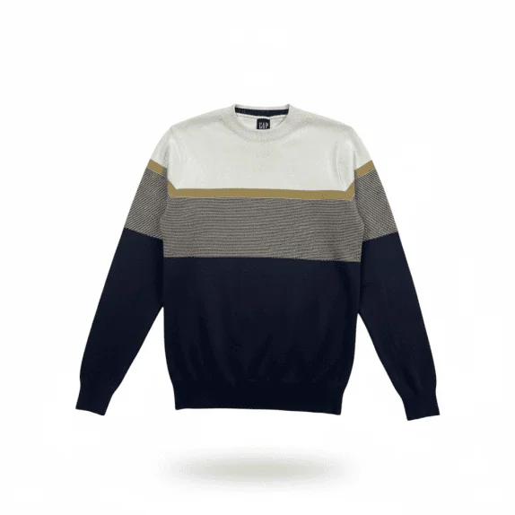 GAP Maglione lavorato a maglia colorblock casual con logo bianco/blu da uomo M