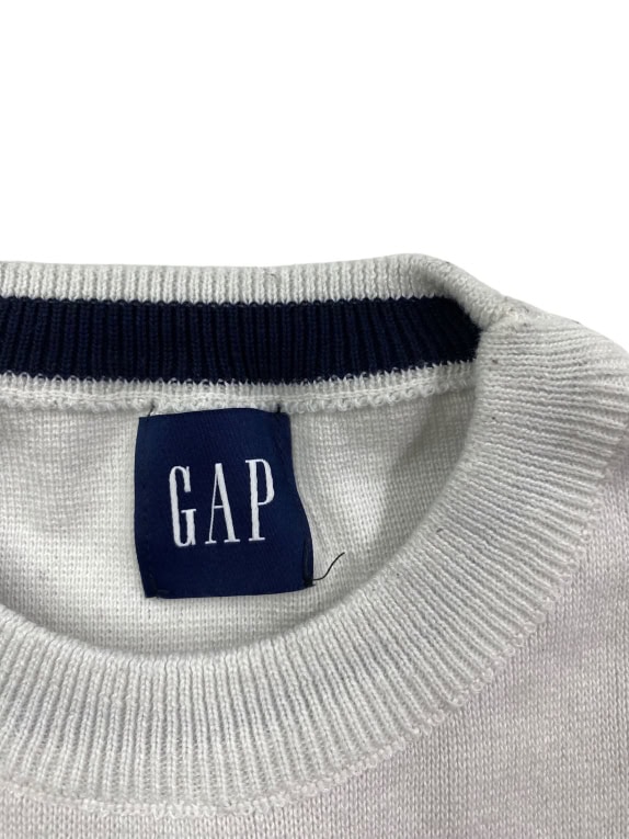 GAP Πλεκτό Sweater Colorblock Casual Logo Λευκό/Μπλε Ανδρικό M