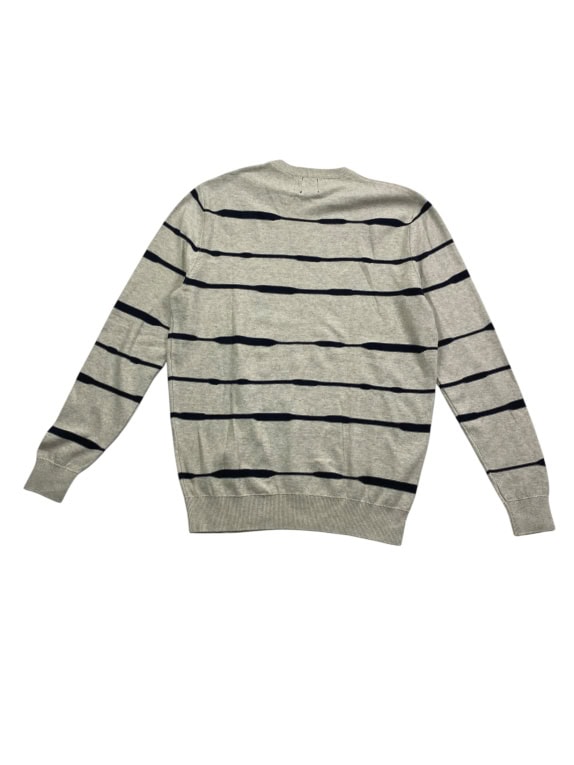 GAP Πλεκτό Sweater Ριγέ Casual Logo Γκρι Ανδρικό L