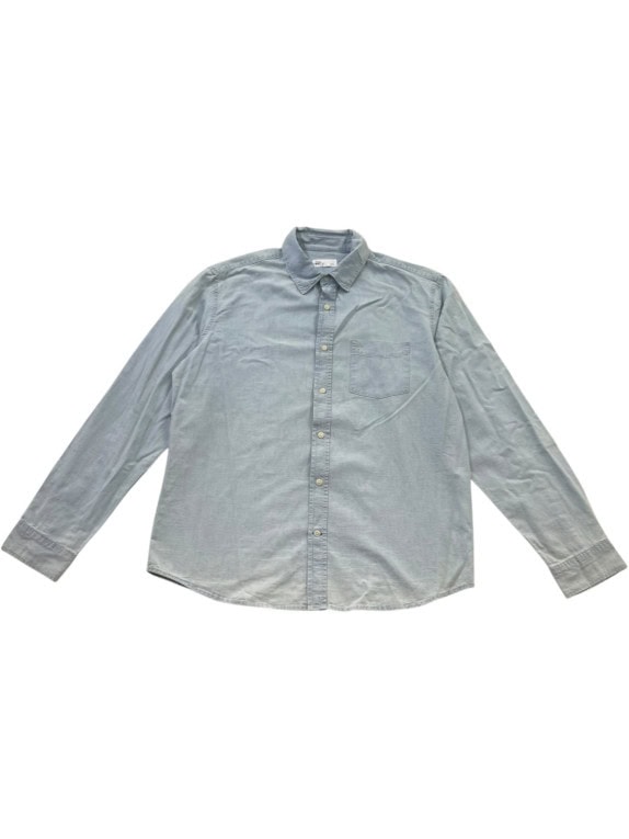 GAP CAMICIA CHAMBRAY MINIMAL WASHED BLUE UOMO PRE OWNED L