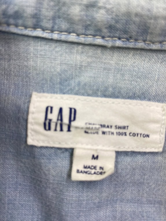 GAP SHIRT CHAMBRAY VINTAGE LIGHT BLUE MALE M