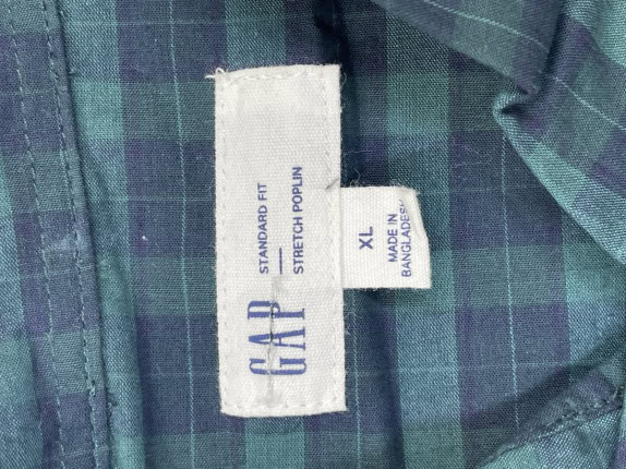 GAP CAMICIA A QUADRI CLASSIC BLU VERDE UOMO PRE OWNED XL