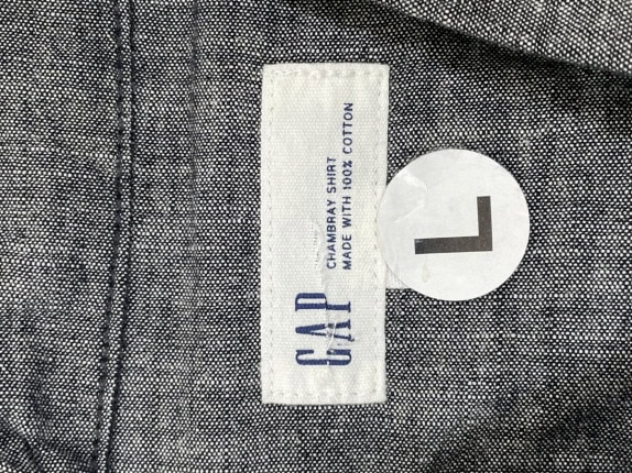 GAP SHIRT MINIMAL CHARCOAL MEN PRE OWNED L