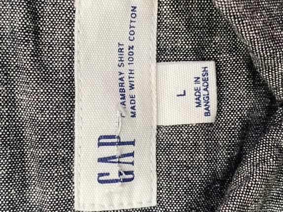 GAP SHIRT MINIMAL GREY MEN PRE OWNED L