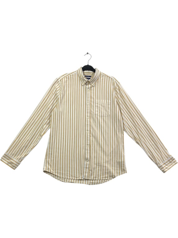 GAP camicia slim fit a righe con tasca giallo/bianco da uomo L