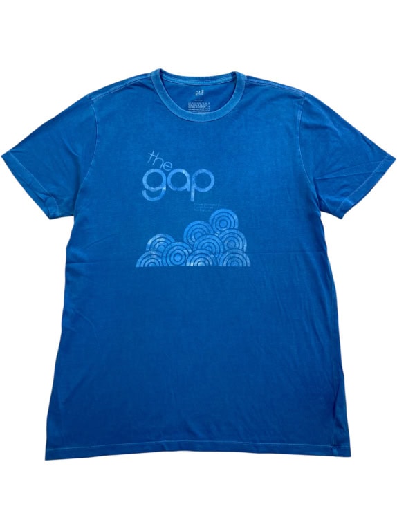 GAP T-SHIRT VINTAGE GRAPHIC LOGO BLUE MEN'S L