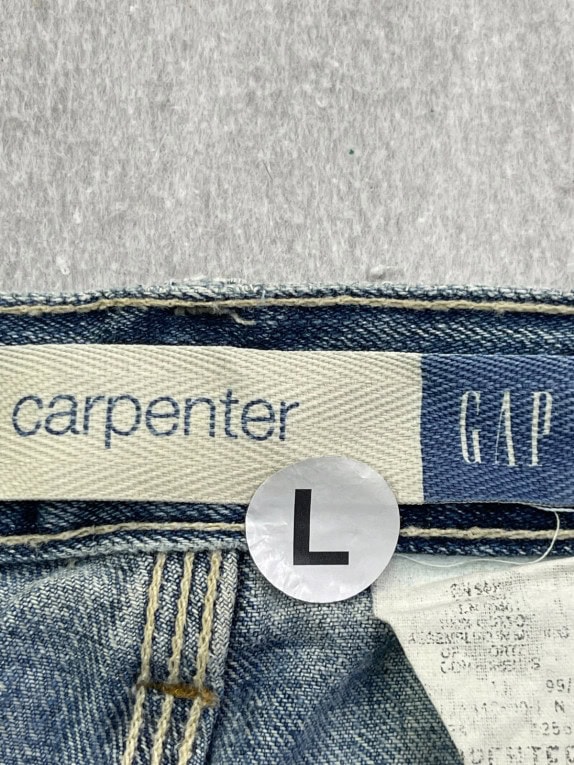 GAP SHORTS DENIM CARPENTER WORKWEAR WASHED BLUE UOMO PRE OWNED L