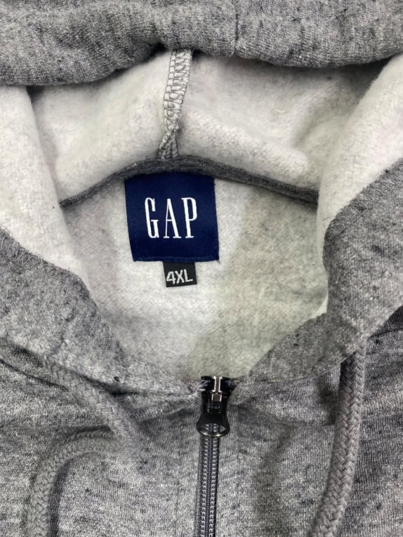 GAP Giacca con cappuccio in fleece grigia da uomo 4XL