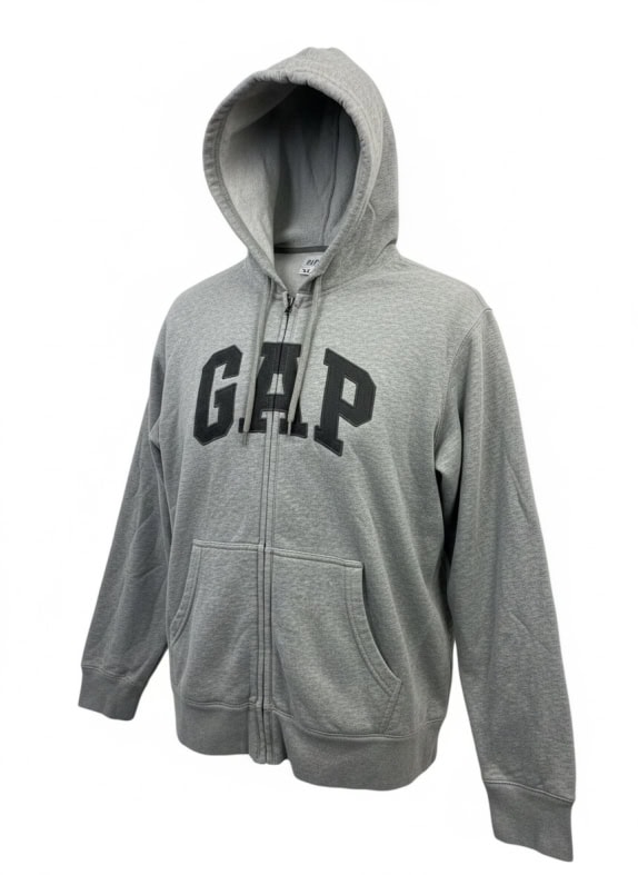 GAP Ζακέτα με Κουκούλα Vintage Λογότυπο Γκρι Ανδρική XL