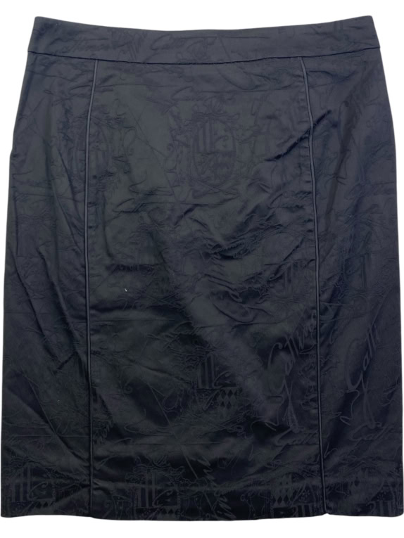 GATTINONI PENCIL SKIRT EMBOSSED LOGO PRINT BLACK WOMEN'S L