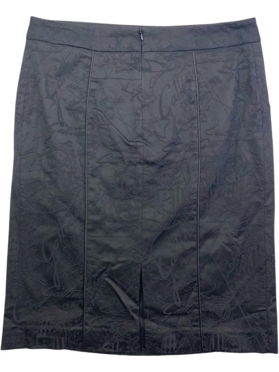 GATTINONI PENCIL SKIRT EMBOSSED LOGO PRINT BLACK WOMEN'S L