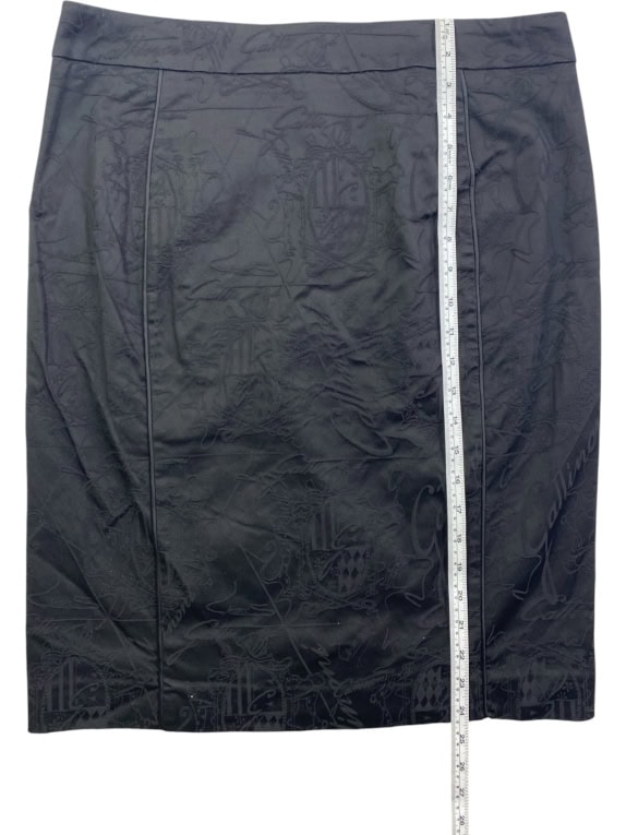GATTINONI PENCIL SKIRT EMBOSSED LOGO PRINT BLACK WOMEN'S L