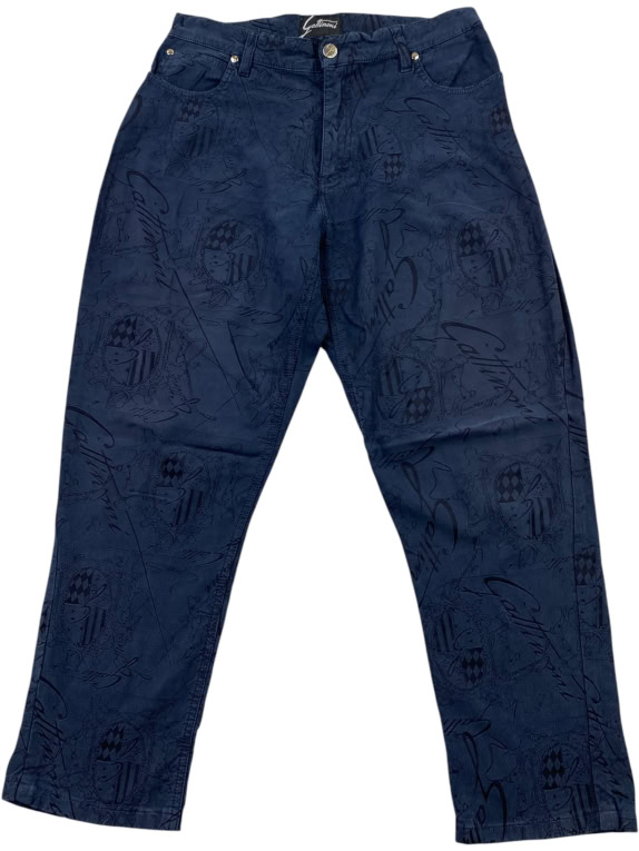 GATTINONI ΠΑΝΤΕΛΟΝΙ VINTAGE ALL-OVER LOGO ΜΠΛΕ ΑΝΔΡΙΚΟ M