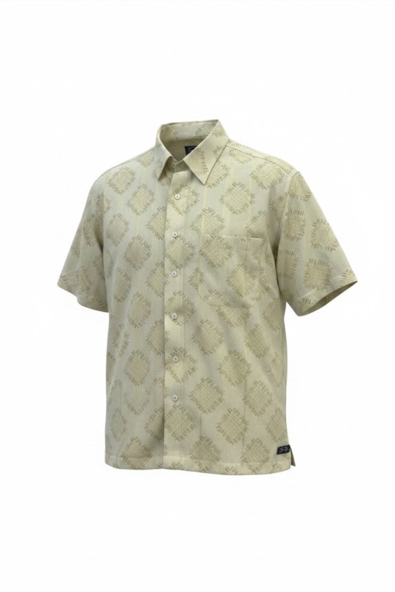 GEMNY CAMICIA A MANICHE CORTE RETRO CREMA UOMO PRE OWNED M