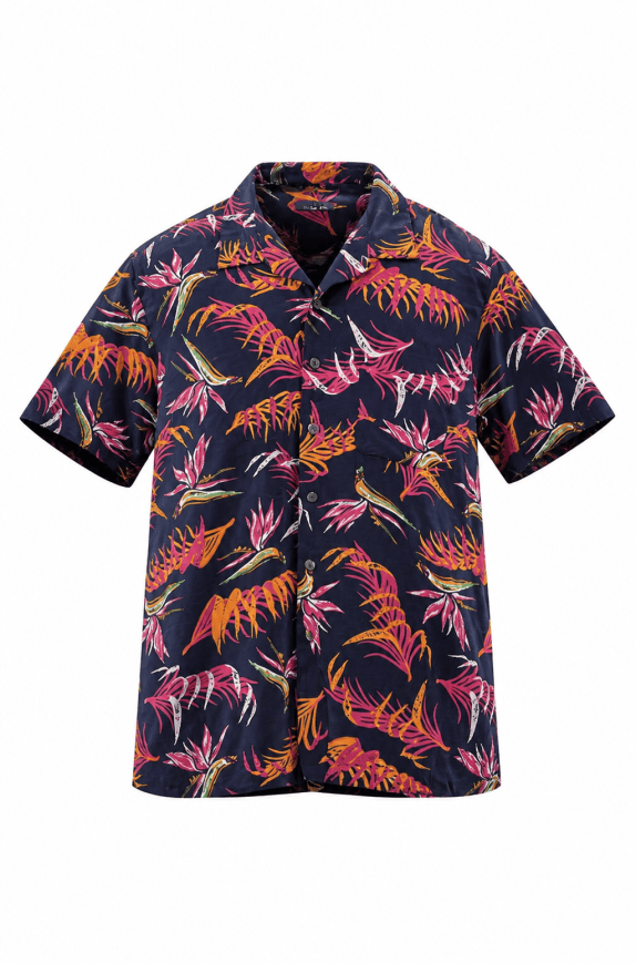 GEORGE CAMICIA HAWAIIAN PRINT NAVY UOMO PRE OWNED M