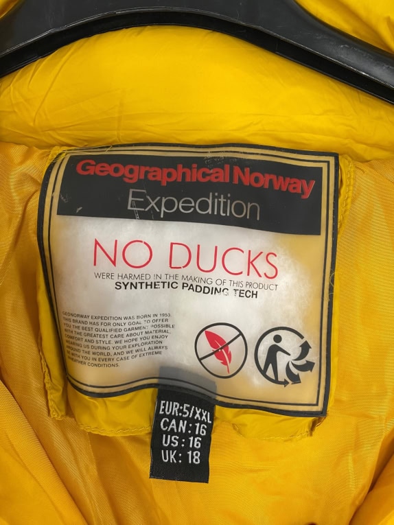 GEOGRAPHICAL NORWAY EXPEDITION PUFFER JACKET SYNTHETIC PADDING YELLOW WOMEN'S M