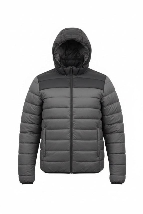 GEOGRAPHICAL NORWAY ΜΠΟΥΦΑΝ PUFFER SPORTSWEAR ΓΚΡΙ ΜΑΥΡΟ ΑΝΤΡΙΚΟ PRE OWNED S