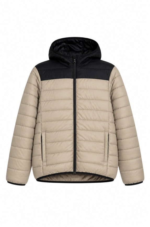 GEOGRAPHICAL NORWAY PUFFER JACKET MINIMAL BEIGE BLACK ΑΝΤΡΙΚΟ PRE OWNED S