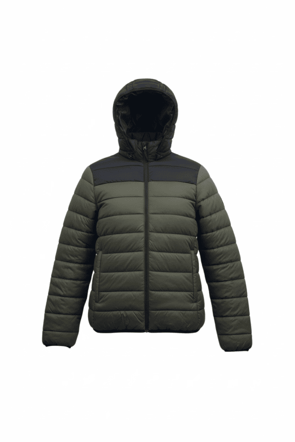 Geographical Norway Puffer Μπουφάν Expedition Λογότυπο Χακί/Μαύρο Ανδρικό Small