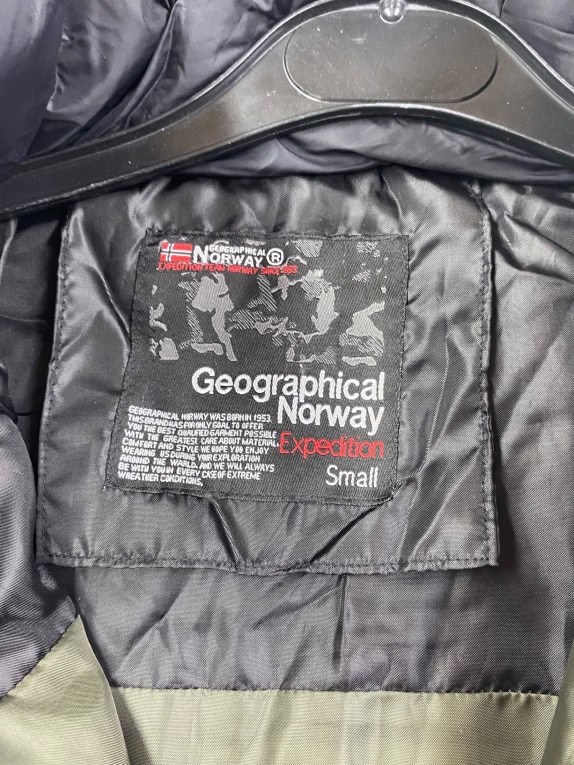 Geographical Norway Puffer Μπουφάν Expedition Λογότυπο Χακί/Μαύρο Ανδρικό Small