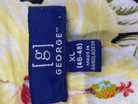 GEORGE ΑΝΔΡΙΚΟ ΠΟΥΚΑΜΙΣΟ TROPICAL ΜΑΥΡΟ PRE OWNED XL