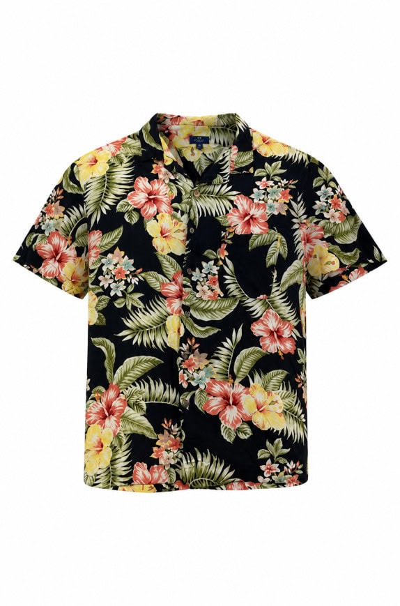 GEORGE ΑΝΔΡΙΚΟ ΠΟΥΚΑΜΙΣΟ TROPICAL ΜΑΥΡΟ PRE OWNED XL